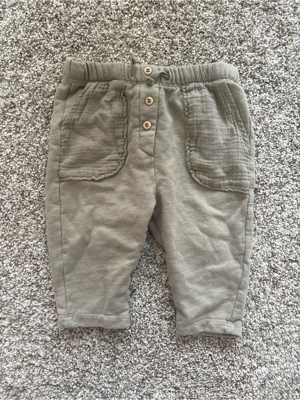 Zara Olive Green Pull-On Pants